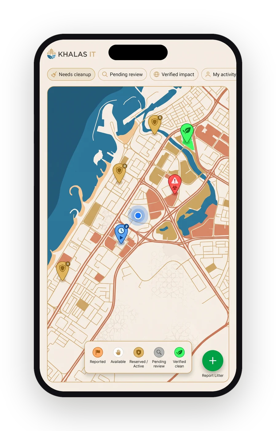 In-app mission map screenshot